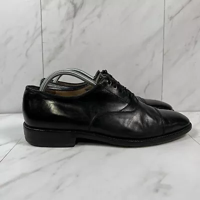 Salvatore Ferragamo Mens Size 9 D Black Leather Oxford Cap Toe Dress Shoes • $49.99