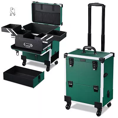 Byootique Professional Rolling Makeup Train Case Organizer Trolley Lockable • $99.99