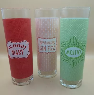 Highball Glasses Barware Mojito Bloody Mary Pink Gin Fizz 3pc Set Martha Stewart • $19.63