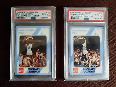 2 - PSA 10 Michael Jordan 1989 North Carolina Collegiate Collection #15 & #16 • $80