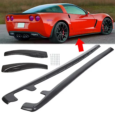 ZR1 Style PP Side Skirts Rocker Panels Mud Flaps For Corvette C6 Z06 Wide 05-13 • $74.50