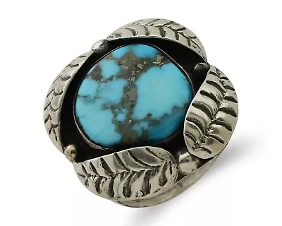 Navajo Ring 925 Silver Morenci Turquoise Native American Artist C.80's • $159