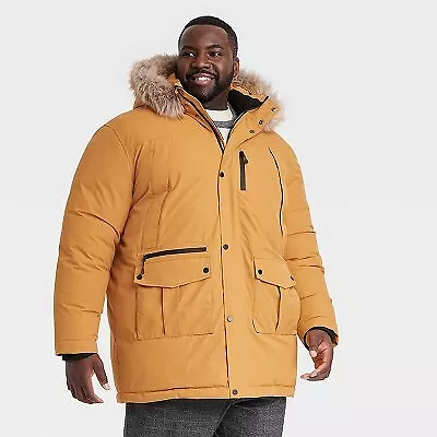 Men's Big & Tall Heavyweight Parka Jacket - Goodfellow & Co Tan 5XL • $31.95