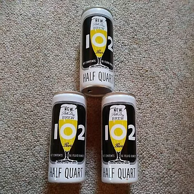 3 Vintage New Pale Dry Brew 102 16 Oz Aluminum Empty Beer Cans General Brewing  • $11.99