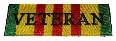 Veteran W/ Vietnam Service Ribbon Patch Green Gold Yellow Red Campaign Se Asia • $8.98