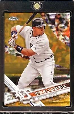 2017 Topps Chrome Miguel Cabrera Detroit Tigers Gold Wave Refractor /50! • $144.99