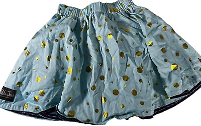 Matilda Jane Gilded Greens Skirt Hello Lovely Size 8 Gold Foil Dot Mint Twirl  • $12.99