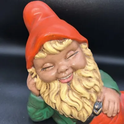 Vintage 1970’s Hand-Painted Ceramic Garden Gnome Laying Down • £23.73