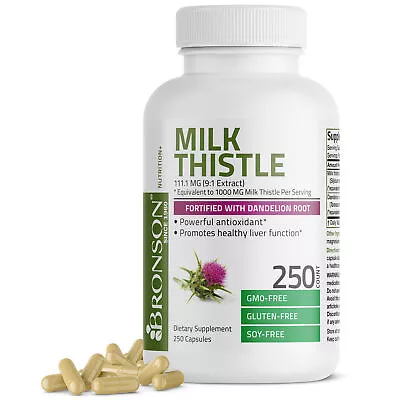 Milk Thistle 1000mg (Silymarin) W/ Dandelion Root Liver Support • $9.99