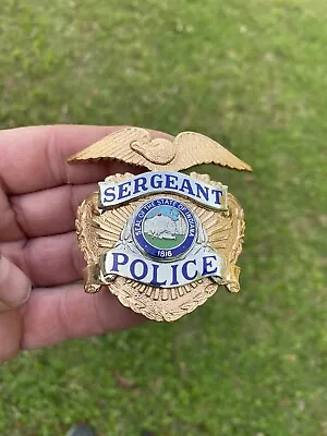 Vintage Nice Original Large Indiana Police Sergeant Obsolete Uniform Badge • $99.99