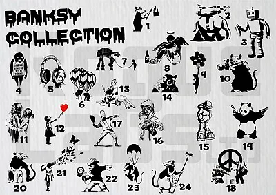 £4.49 • Buy Banksy Collection - Sticker Vinyl Decal Design Home Rat Monkey Graffiti Wall Art