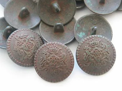 New Military Metal Royal Crest Copper Tone Buttons Sizes 7/8 11/16 13/16  AM4 • $2.25