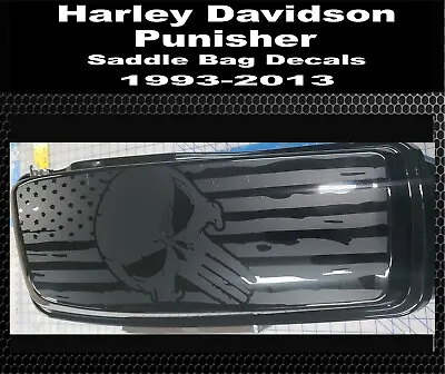 CBCDecals- Saddlebag Lid Punisher Flag Decals  For 93-13  Harley  • $24.99