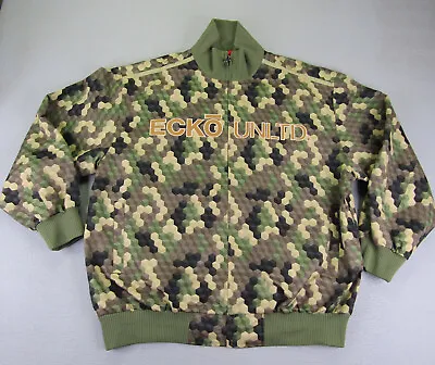 Ecko Unltd Jacket Mens 2XL XXL Geen Grown Full Zip Camo Bomber Coat Y2K • $64.98