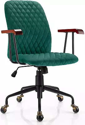 Home Office Desk Chair Green Vintage Adjustable Swivel Rolling Chair With Coppe • $138.99