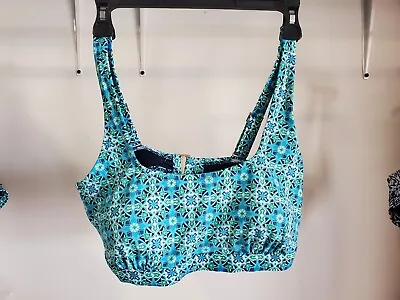 NWOT Lands' End Womens Chlorine Resistant Bra Padded Swim Top Size 14T $50 4C24 • $25.49