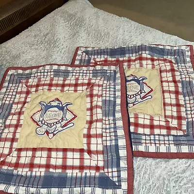 TWO Pottery Barn Kids Baseball MLB National League Euro Quilted Sham 26x26 • $20