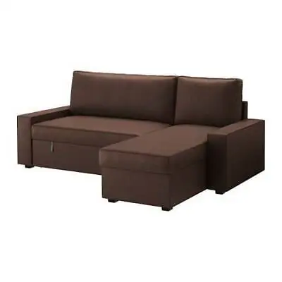 Ikea COVER Vilasund Sofa-bed With Chaise - Borred Dark Brown 903.539.93 • £165