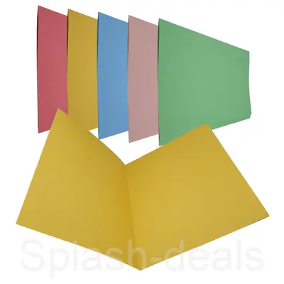 100 X Square Cut Folders Foolscap A4 - Manilla Document Files - Choose Colour • £14.99