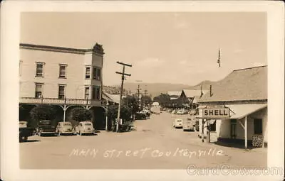 1942 RPPC CoultervilleCA Main StreetShell Station Mariposa County California • $22.99