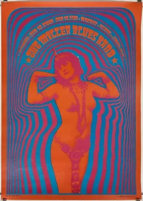 Original Vintage Gig Poster THE MILLER BLUES BAND FILLMORE Moscoso 2nd Print '67 • $249