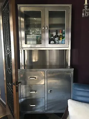 Stainless Steel Industrial Medical Storage Cabinet Vintage Unitron 1960s  • $2525