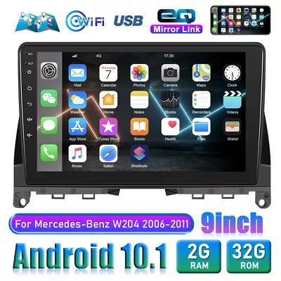 32GB Car Stereo GPS WIFI Radio Android 10.1 For Mercedes Benz C Class W204 S204 • $159.99