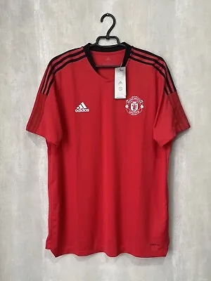 Manchester United 2021 2022 Training Red Adidas H63962 Football Shirt Jersey XL • $21.99