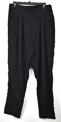 Vertigo Womens Black Pleated Side Zip Solid Two-Pocket Ankle Crop Pants M • $26.52