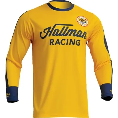 Thor 2024 Hallman Differ Roost Offroad Dirt Bike Motocross Jersey Yellow/Navy • $40