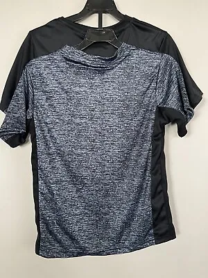 NEW Ultra Performance 2 Pack Boys Fast Drying Stretch T Shirts Black Gray 8-20 • $10