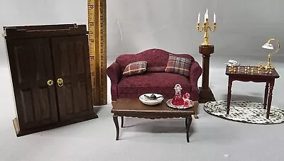 Vintage Dollhouse Lounge Library Furniture And Accessories • $24