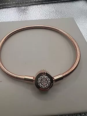 Pandora Moments Crown Snake Sparkling S925 Chain Bracelet ROSE GOLD 19cm • £9.95