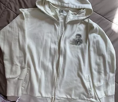 Elvis Presley 1X Ivory Zip Up Hoodie Burning Love Bradford Exchange Unisex • $40