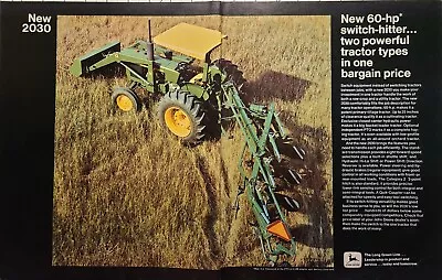 Vintage Print Ad 1972 John Deere New 2030 Hay Orchard Farm Tractor Quik-Coupler  • $16.77