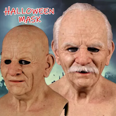 Old Man Mask Latex Halloween Cosplay Party Realistic Full Face Masks Headgear US • $18.05