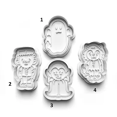 $10.37 • Buy Halloween Cute Cookie Cutter Embosser Stamp Fondant Set With Handle High Quality