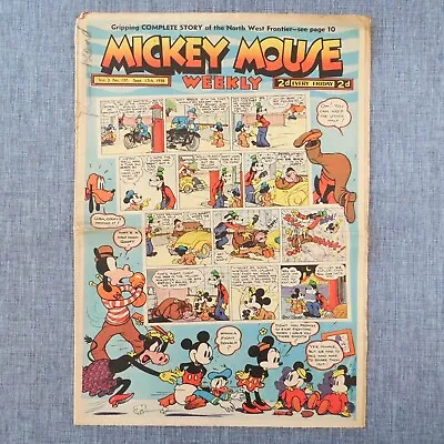 1938 Mickey Mouse Weekly Comics Vol. 3 No. 137 Walt Disney Vintage Newspaper • $49.99
