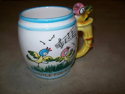 Vintage 1950’s Whistle For Your Milk Mug Bird On Handle Small Cup • $15.95