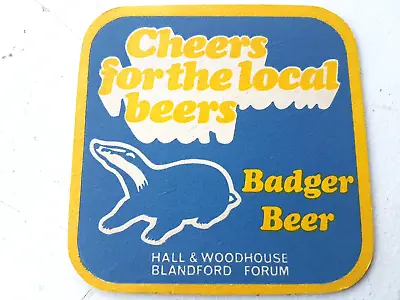 Vintage HALL & WOODHOUSE  -  Badger Beer ...  Cat No'32 Beer Mat / Coaster • £1.95