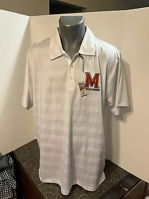 Maryland Terrapins Men’s Polo Golf Shirt White XL Polyester Spandex - NWT • $22
