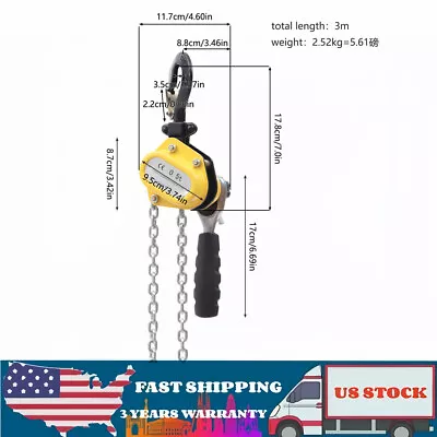 1/2Ton G80 Mini Lever Chain Hoist Ratchet Type Come Along Puller With 10FT Chain • $46.76