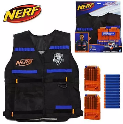 NERF Elite TACTICAL VEST KIT 2 Quick Reload Clips 12 ELITE DARTS • $99.95