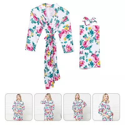  3 Pcs Women Sleep Shirt Floral Baby Blanket Maternity Nightgown Foreign Trade • £36.59