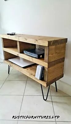 TV Stand/Industrial TV Unit/Rustic Handmade Furniture/Hairpin Legs • £134.99