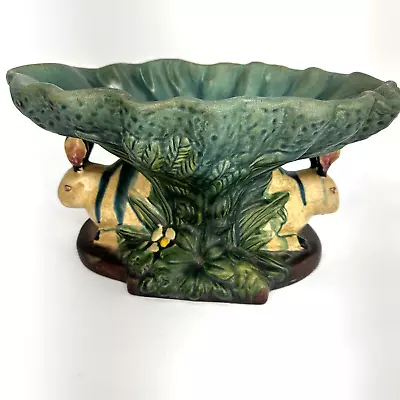 Vintage Reproduction Of Minton Majolica Twin Rabbit Pedestal Bowl Compote • $69.99