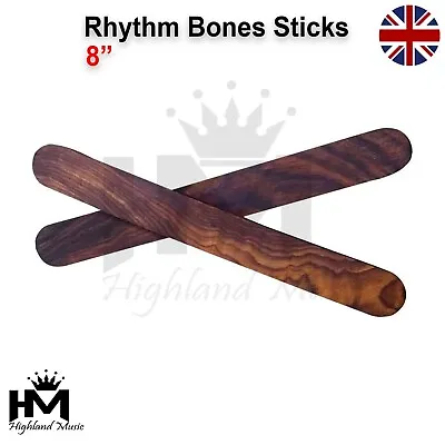 £9.90 • Buy Hand Percussion Musical Instruments Rhythm Sticks Folk Rhythm Wooden Bones 8 