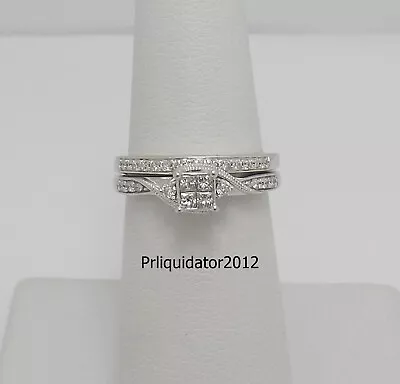 1/3CT Diamond Solitaire Engagement Wedding Ring Bridal Set 10K White Gold Band • $349.99