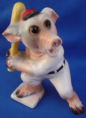 Vintage All Star Pig Baseball Batter Player Figurine Made In Japan Clover Mark • $6.37