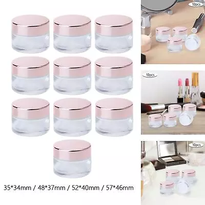 10x Clear Cosmetic Glass Jar Small Sample Bottle Storage Container Pot For • £16.18